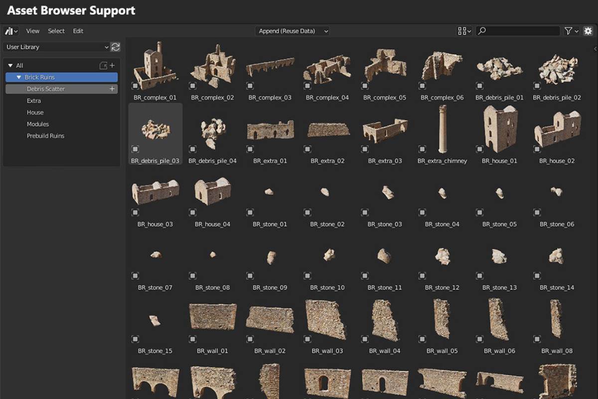 Modular Brick Stone Ruin Pbr Scan, an Environmental 3D Model by Pers_Scan_Collection (Photo 9 of 14)