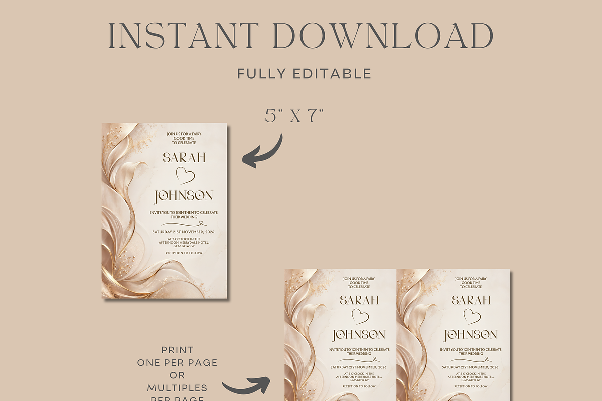 Elegant Wedding Invitation Template, an Invitation Template by InvitingStorys (Photo 9 of 11)
