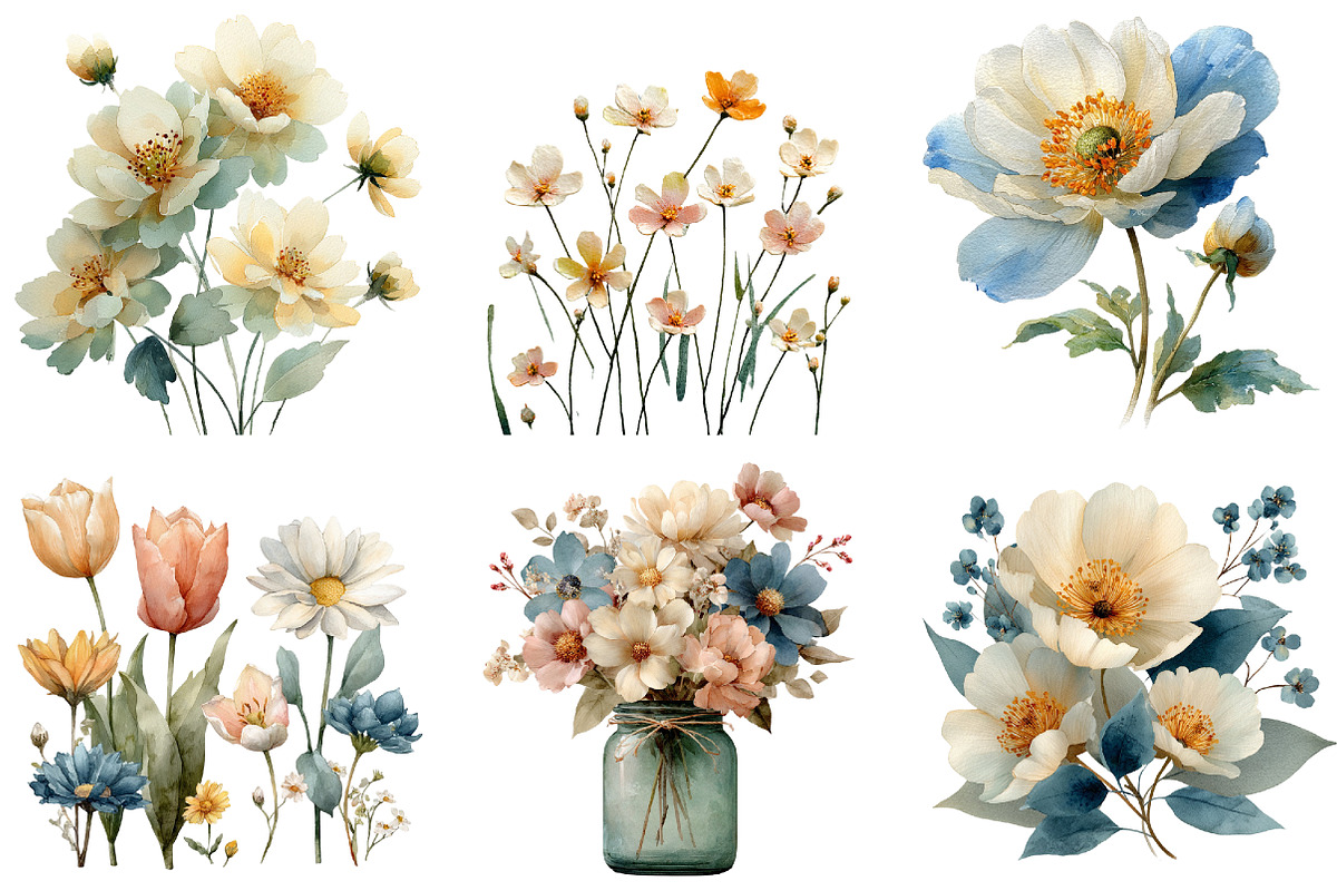 Spring Flower Clipart, an Illustration by DreamArtGraphic (Photo 3 of 4)