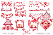 Valentine Love Watercolor Clipart, an Illustration by MockupWizard (Thumbnail 4 of 6)