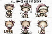 Whimsical Christmas Cat Clipart, an Illustration by Craft Nest (Thumbnail 6 of 6)