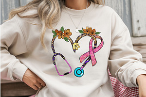 Breast Cancer Awareness Stethoscope, a Graphic by iloveTemplate
