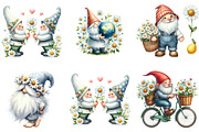 Watercolor White Gnome Daisy Clipart, an Illustration by DreamArtGraphic (Thumbnail 4 of 5)