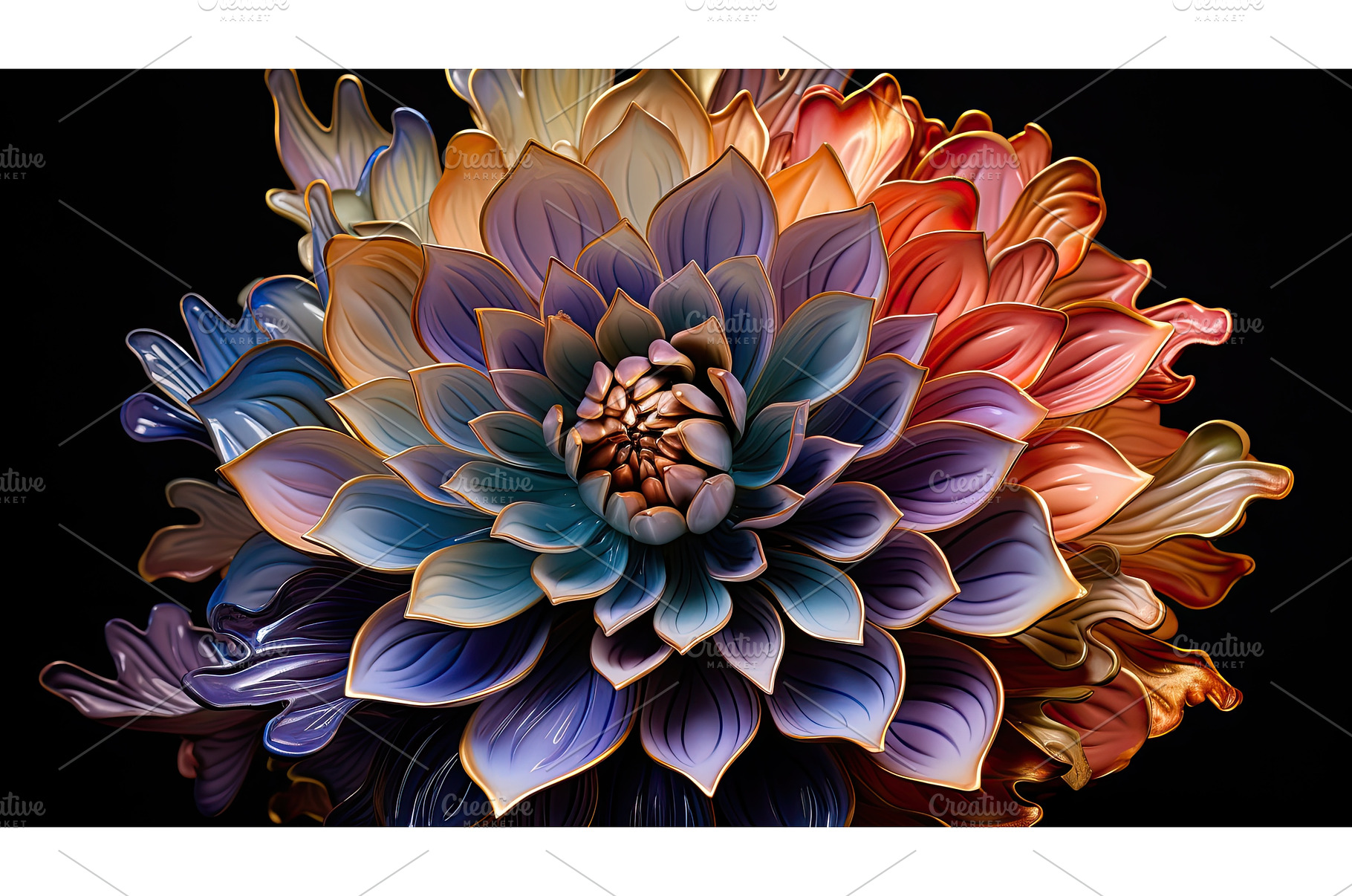 ornate baroque flower ai generated, a Nature Photo by pikepicture