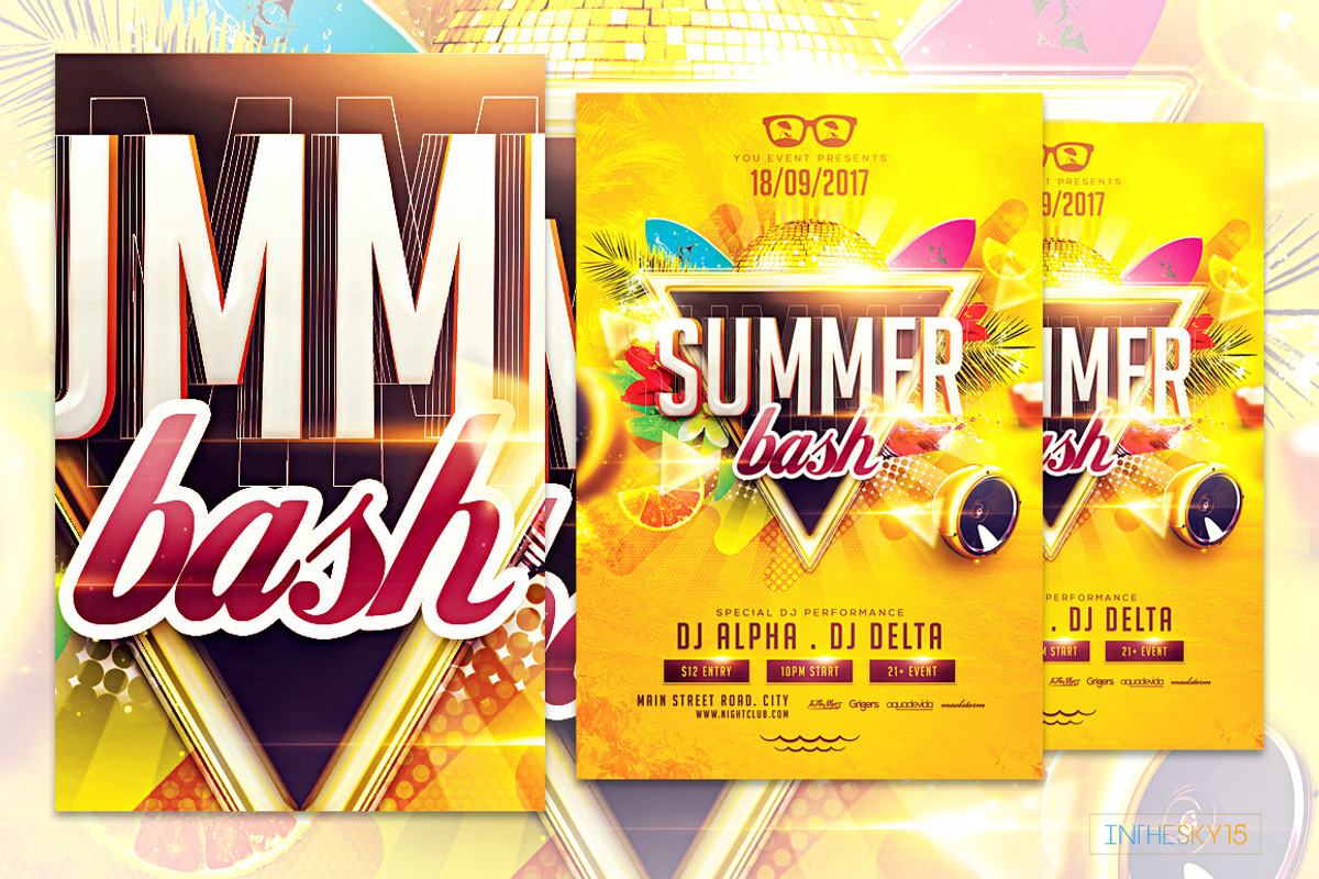 Summer Bash Flyer Template, a Flyer Template by InTheSky15 (Photo 2 of 3)
