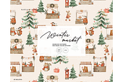 Winter market Christmas pattern, a Texture Graphic by Milatoo (Thumbnail 6 of 6)