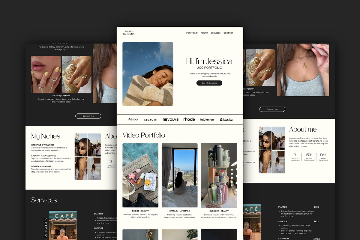 UGC Portfolio Website for Canva, an App Template by Meraki Templates (Photo 3 of 7)