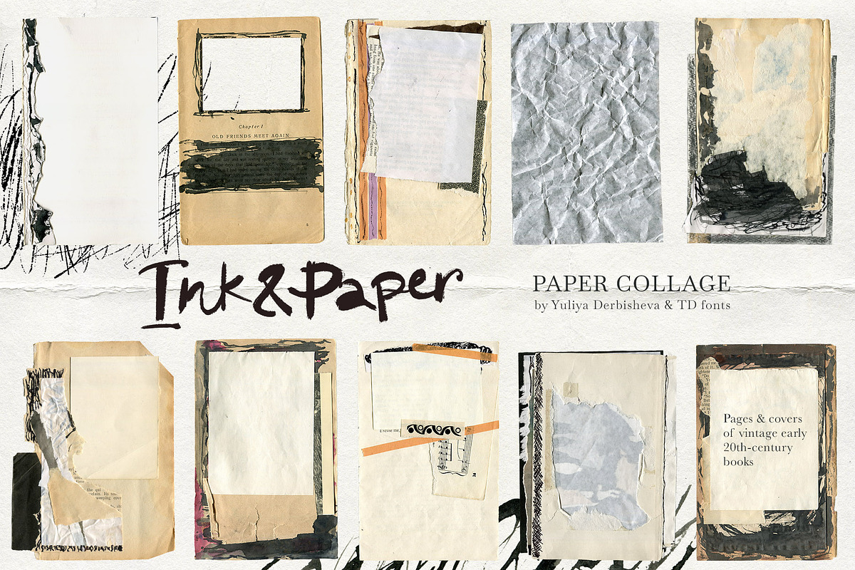 Ink Paper collage elements scraps, an Object Graphic by TD fonts (Photo 4 of 13)