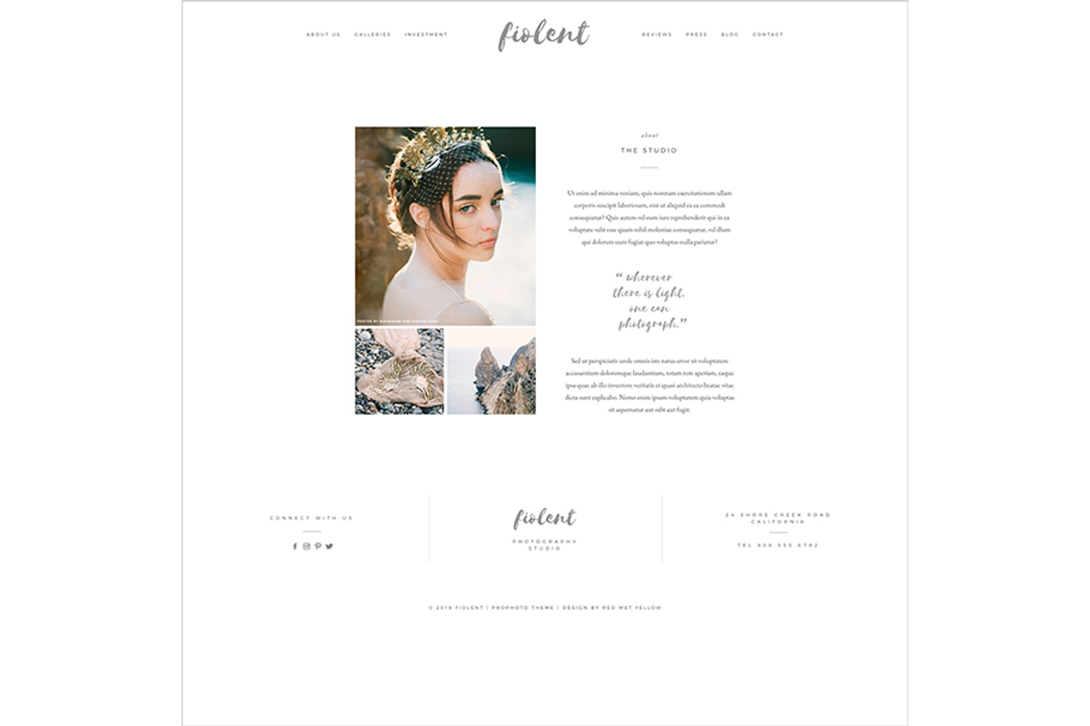 Fiolent ProPhoto 7 Template, a Websites & App Template by Red Met Yellow Creative (Photo 4 of 10)