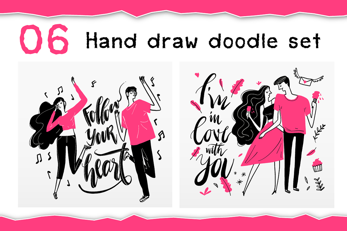 Hand Draw Couples in Love Doodle Set, a Person Illustration by Huza Studio (Photo 7 of 8)