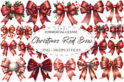 Vintage Christmas Red Bow Bundle, an Illustration by designcity5 (Thumbnail 1 of 5)