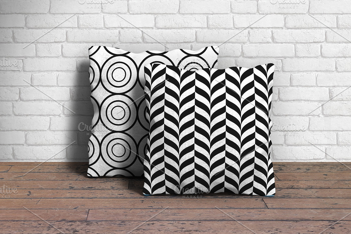 B&W seamless geometric patterns