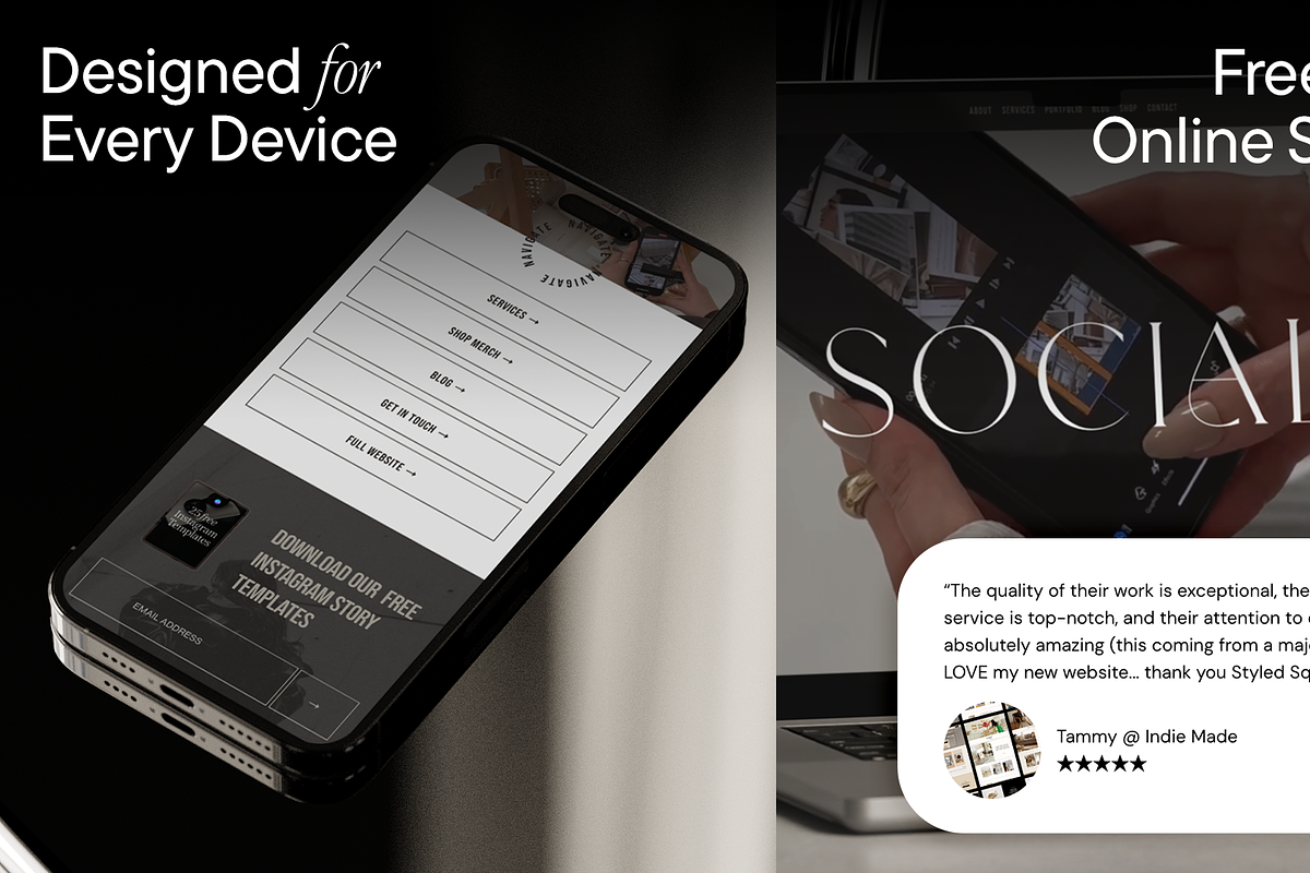 Social: Squarespace 7.1 Template, a Squarespace Template by The Styled Square (Photo 3 of 8)