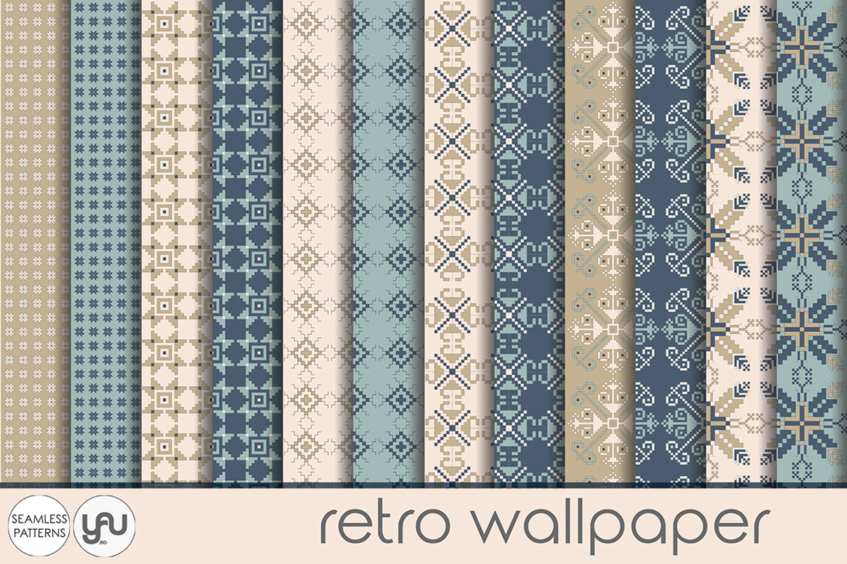 Retro digital paper: RETRO WALLPAPER, a Pattern Graphic by ...