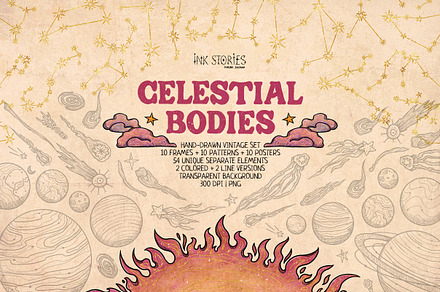 Celestial Bodies, an Object Illustration by Ink Stories