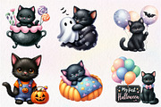 Nursery Halloween Black Cat Clipart, an Illustration by CreationArt (Thumbnail 9 of 9)