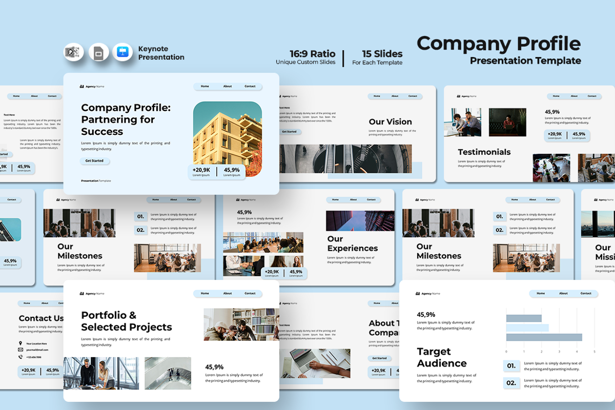 Company Profile - Keynote Template, a Presentation Template by Iqsiart Studio (Photo 1 of 3)