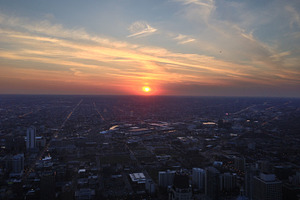 Chicago sunset containing chicago, sunset, and hancock building, an Architecture Photo by alchemyphoto