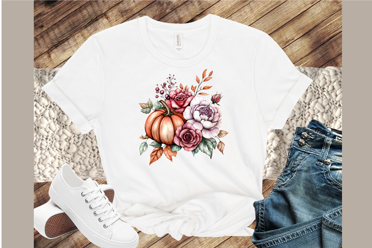 Pumpkins and Flowers Sublimation Cli, an Illustration by Sublimation Artist (Photo 4 of 6)