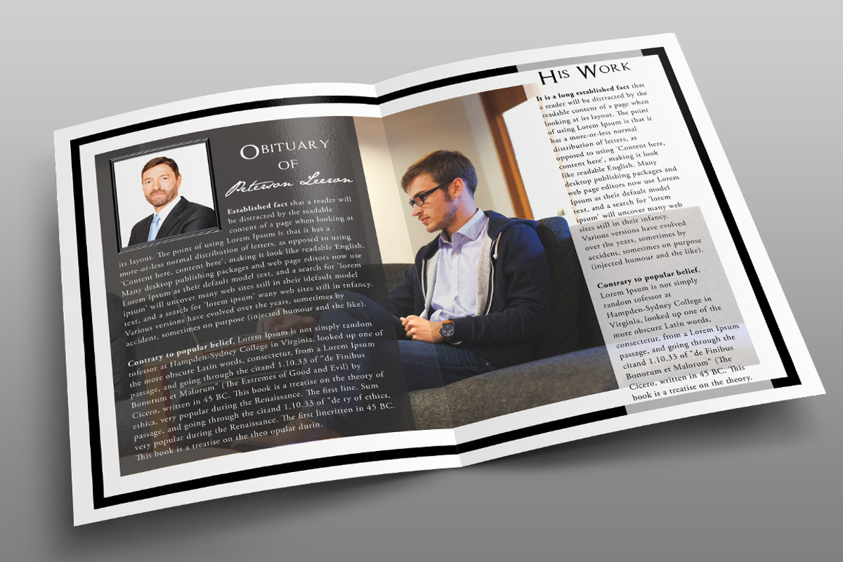 Black Modern Funeral Program, a Brochure Template by Royallove (Photo 3 of 5)
