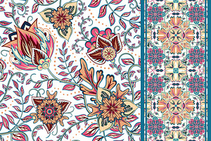 Set of seamless floral pattern, a Pattern Graphic by leezarius