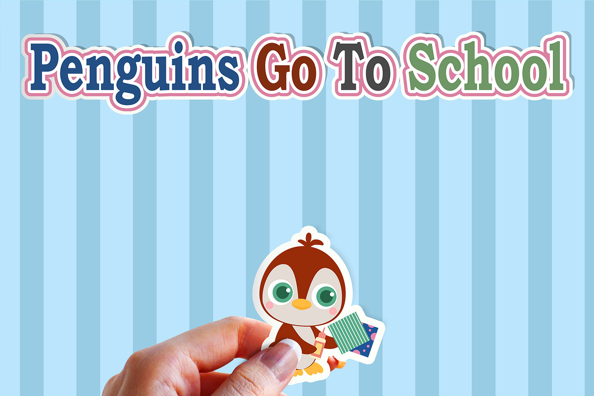 Penguins Go to School Clipart, an Object Graphic by Cozy Cat Design (Photo 3 of 3)