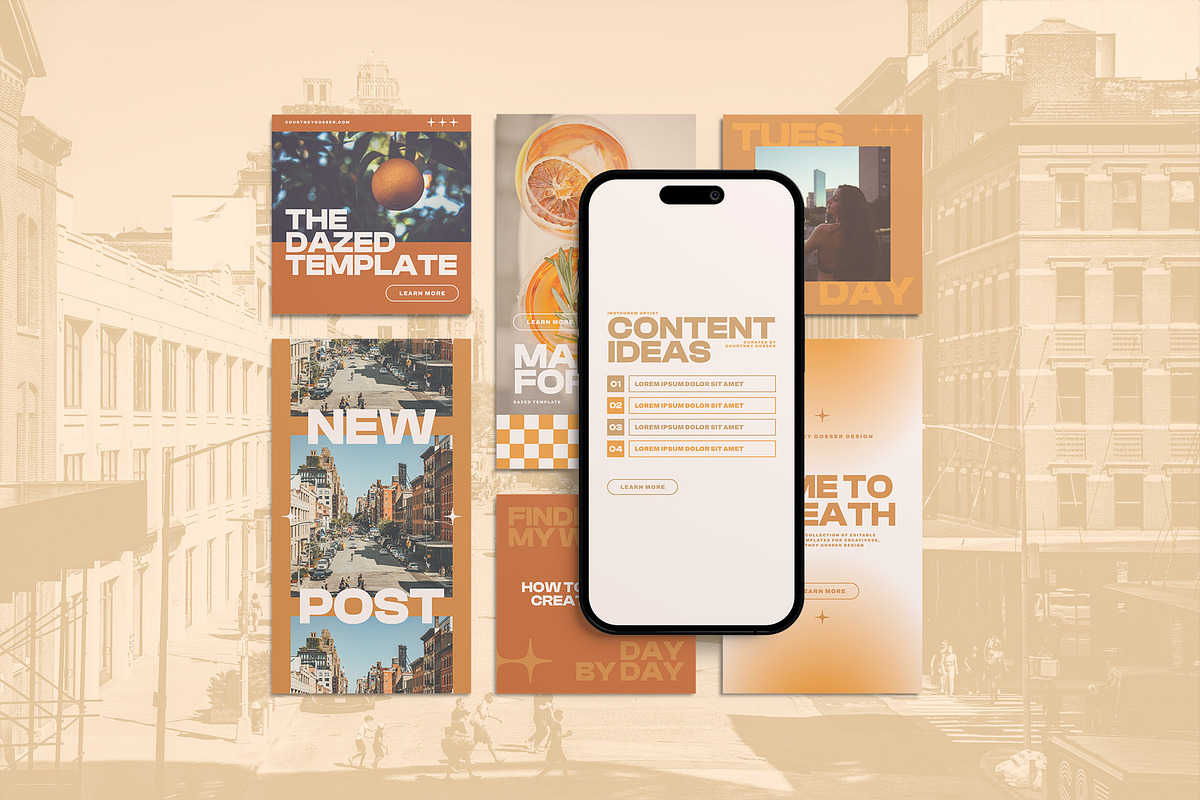 Dazed · Social Media Template Kit, a Social Media Template by Courtney Gosser Design (Photo 4 of 8)