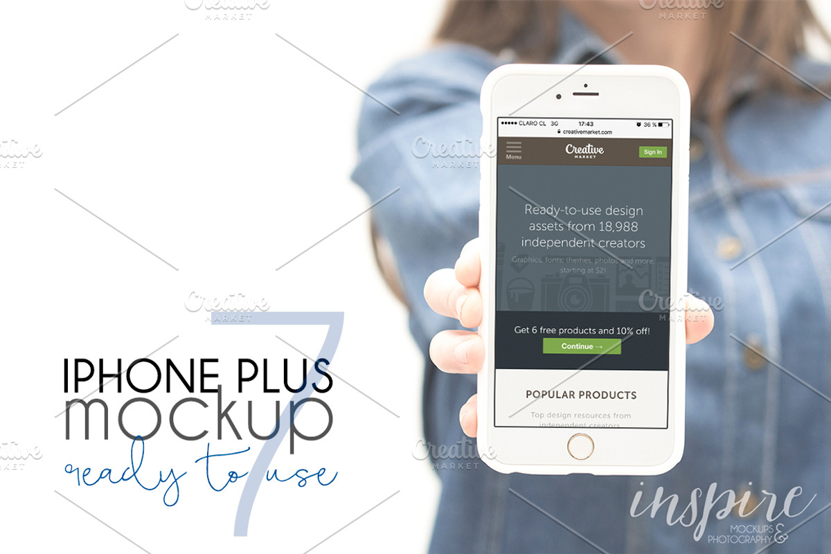 Iphone 7 Mockup PSD, an iPhone Mockup by Inspire Mockups (Photo 1 of 3)