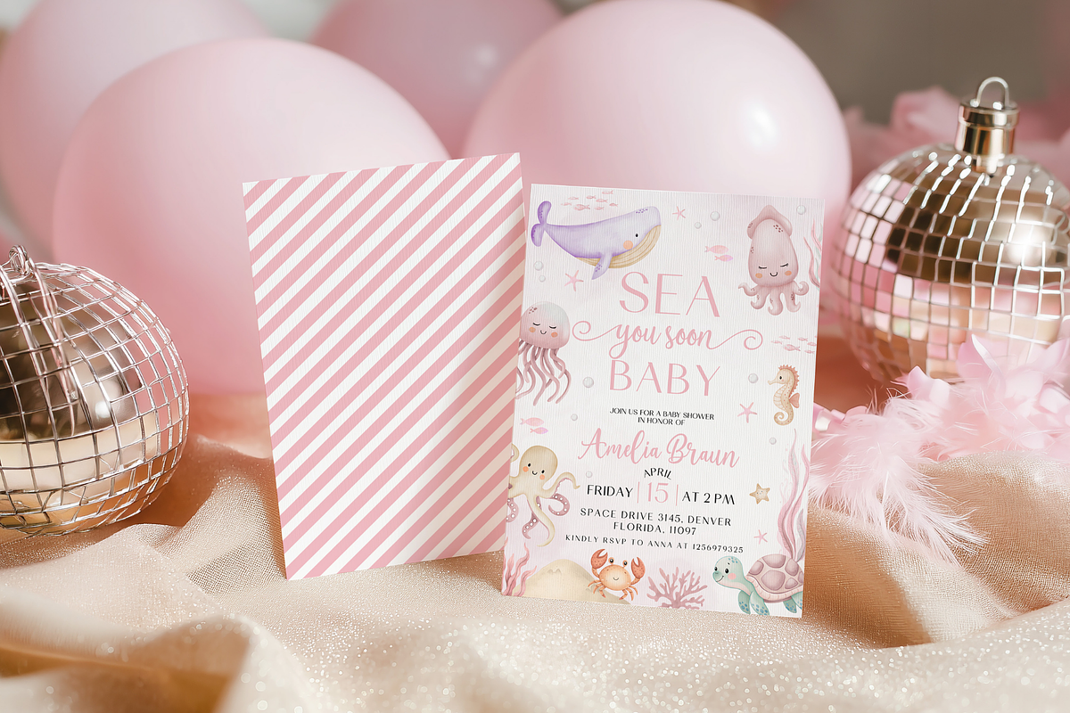 Sea You Soon Baby Shower Bundle, a Stationery Template by Digital_Mind (Photo 9 of 9)