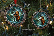 Stained Glass Bear Ornament Art PNG, a Seasonal Illustration by CrexoraLab (Thumbnail 1 of 3)