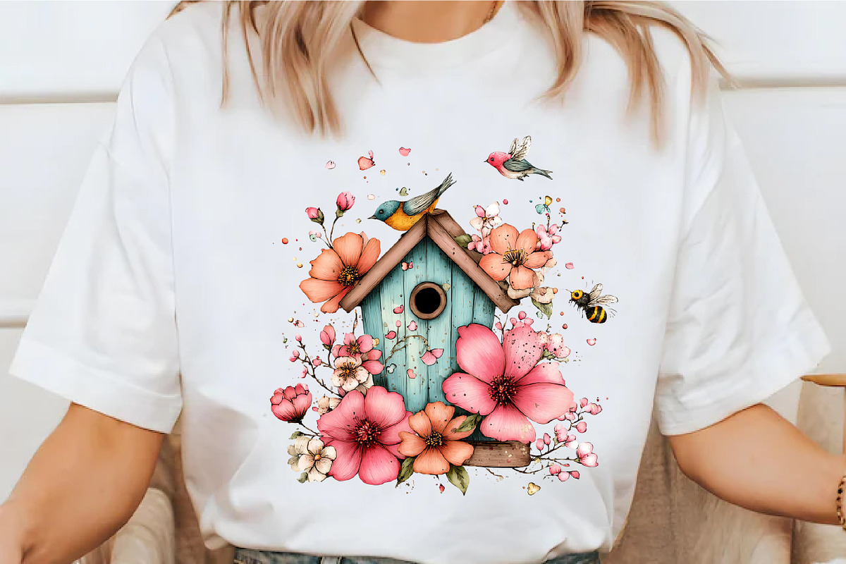 Spring Bird House Bundle Clipart, an Illustration by designcity5 (Photo 3 of 5)