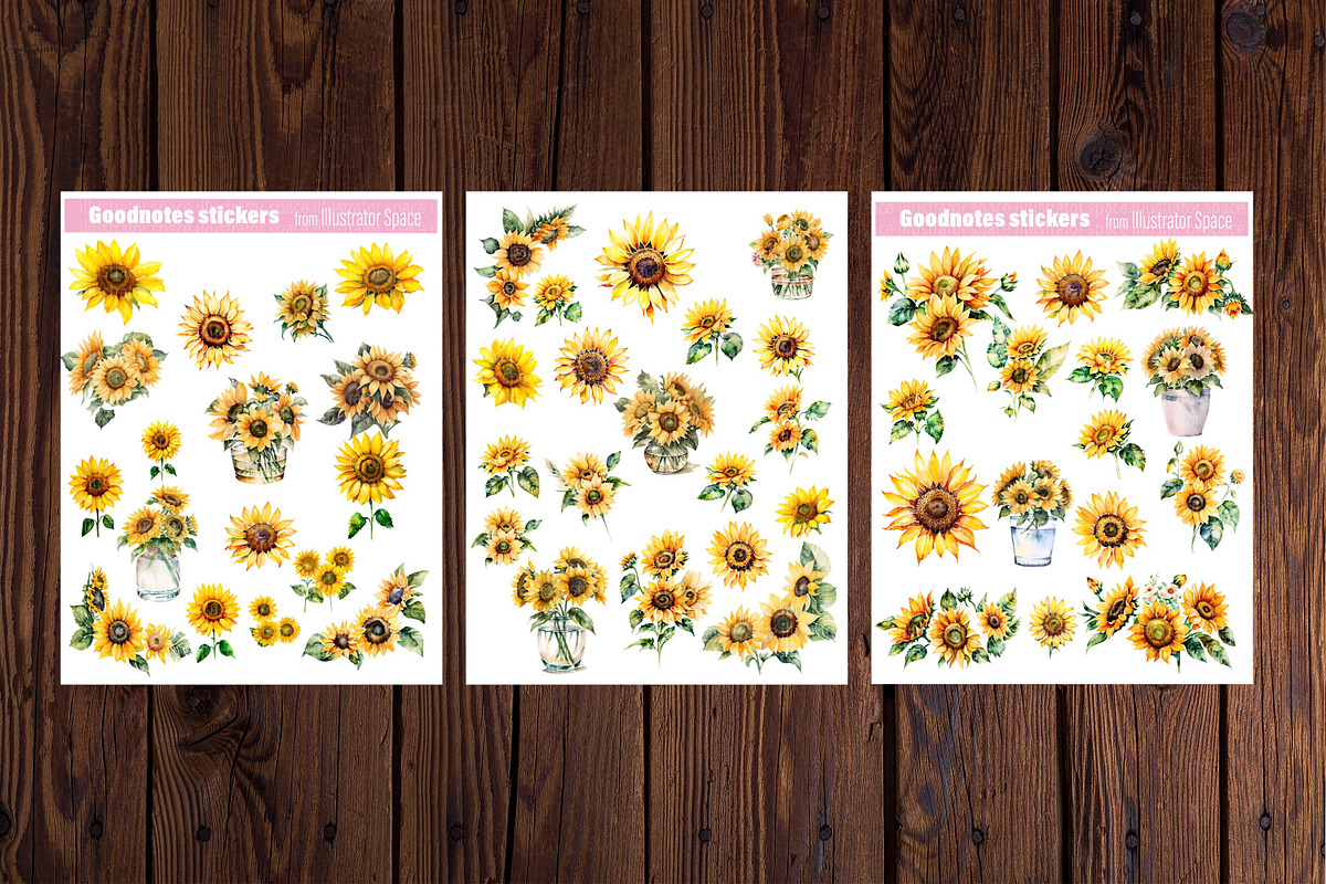 Sunflower Goodnotes stickers set, an Illustration by Illustrator Space (Photo 8 of 8)