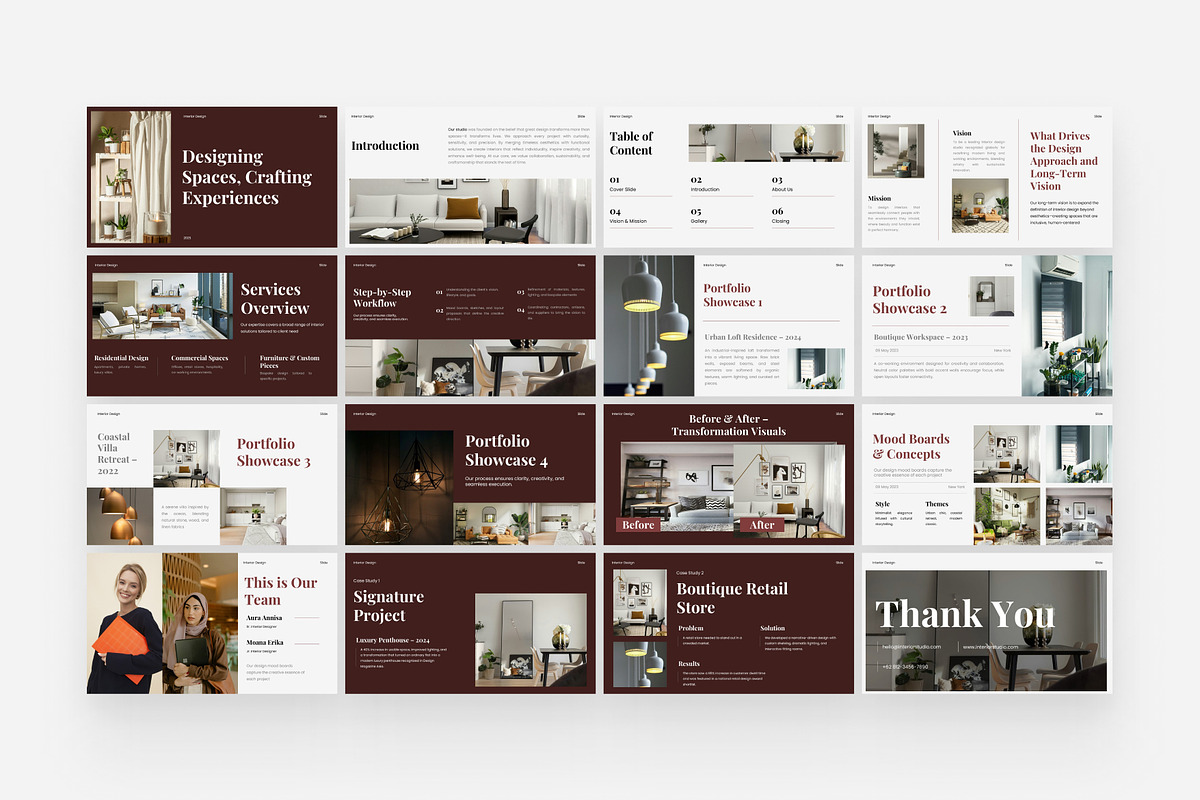 Interior Design Portfolio Powerpoint, a Presentation Template by Eklip ...