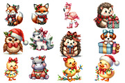 Cute Animal Christmas with Bow Clipa, an Illustration by Designworld (Thumbnail 4 of 5)