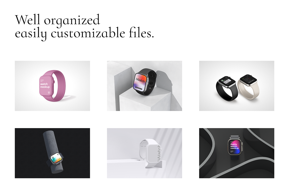Apple Watch Mockup Bundle, a Wearable Device Mockup by Mockupdaddy (Photo 3 of 8)