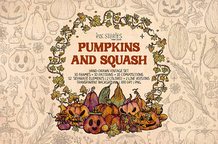 Pumpkins and Squash, a Seasonal Illustration by Ink Stories