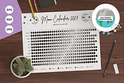 2027 Moon Calendar B&W Southern, a Poster Template by insemar (Thumbnail 1 of 5)