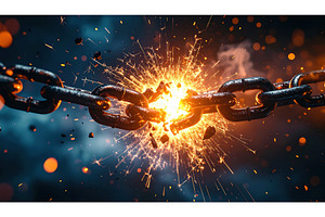 Heavy metal chain link bursting, an Industrial Photo by Igor Tichonow