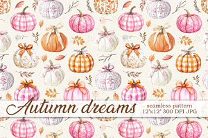 Pumpkin Pastel Seamless Pattern