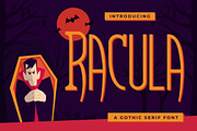 Racula - Gothic Serif Font, a Serif Font by Typefactoryco (Thumbnail 1 of 8)