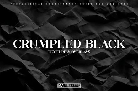 50 CRUMPLED BLACK PAPER TEXTURE