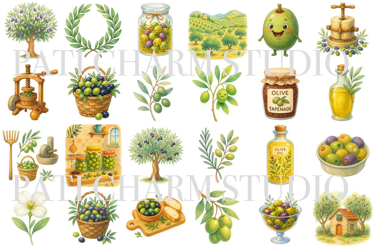 27 Olive Garden Clipart, a Food Illustration by Pati Charm Studio (Photo 2 of 8)