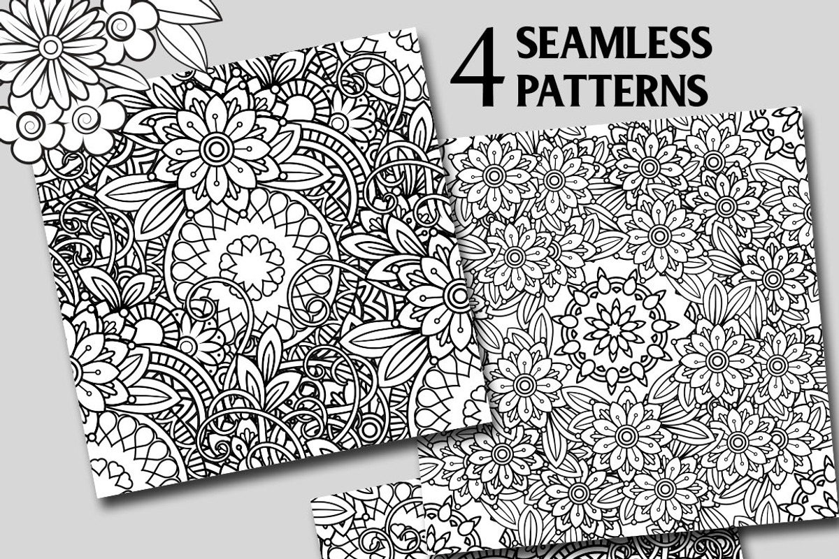 Floral Seamless Patterns, a Pattern Graphic by Elinorka (Photo 2 of 5)