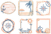 Hand Drawn Coastal Summer Frames PNG, an Illustration by Designking (Thumbnail 4 of 4)