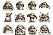 Peeking Easter Bunny Clipart, an Illustration by Designking (Thumbnail 2 of 5)