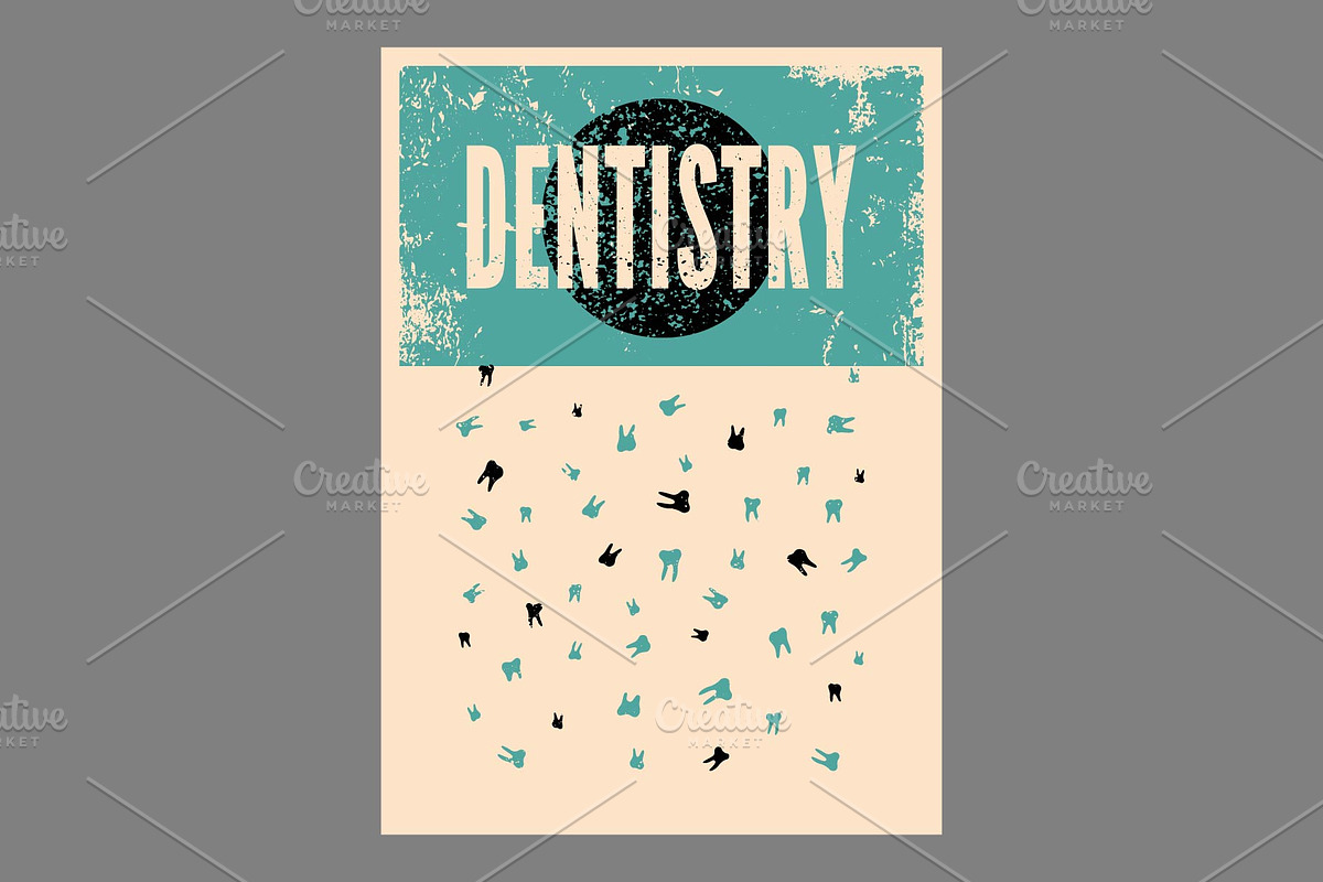 Dentistry grunge vector poster set., a Healthcare Illustration by PoPaShop (Photo 7 of 8)
