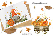 Watercolor Gnomes Halloween., a Decorative Illustration by Kira Konoshenko (Thumbnail 3 of 8)