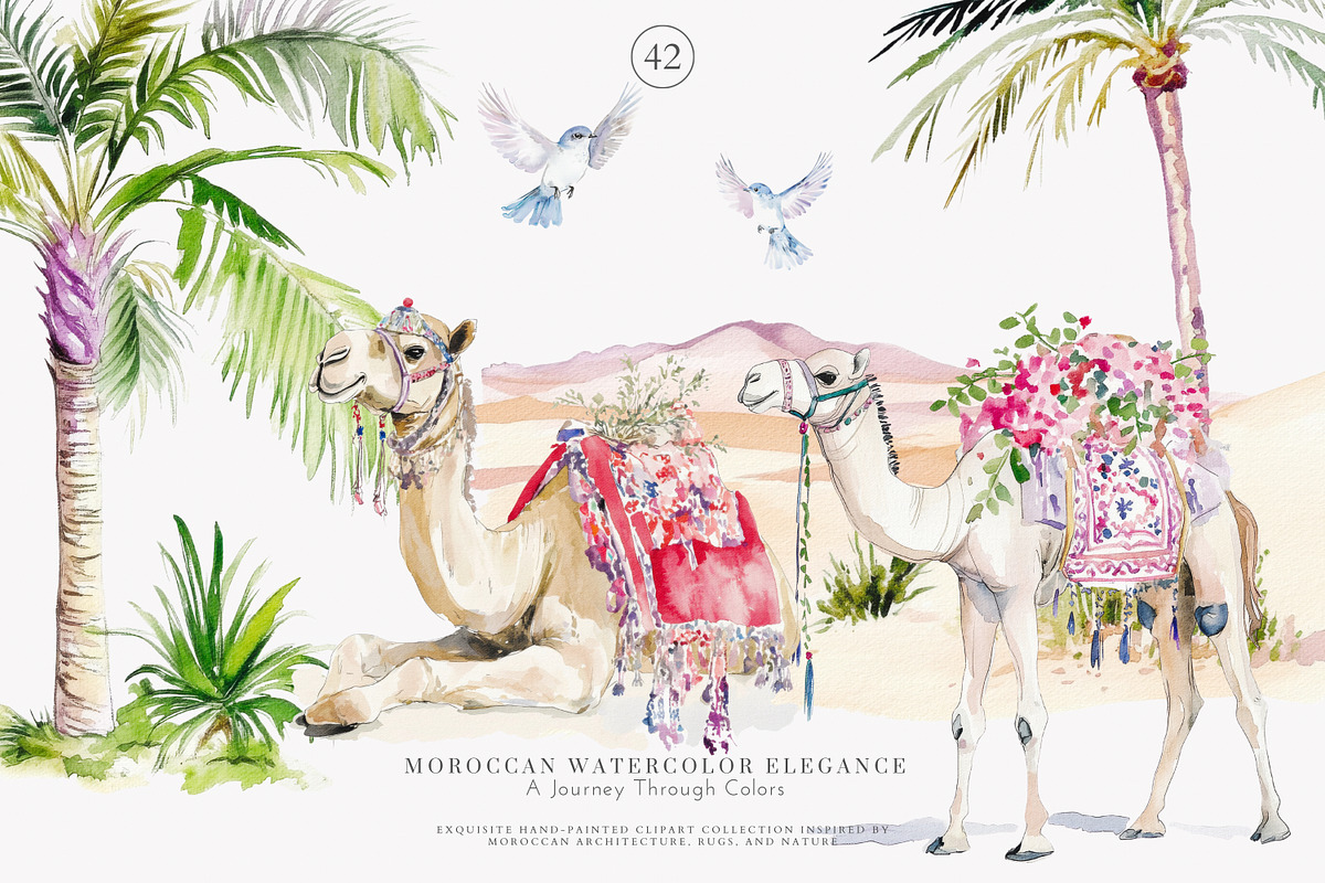 Moroccan decor watercolor clipart, a Decorative Illustration by Patishop Art (Photo 6 of 12)