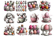 DYE EASTER EGGS Clipart, an Illustration by DreamArtGraphic (Thumbnail 4 of 4)