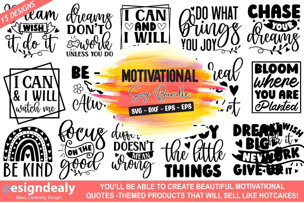 Motivational SVG Bundle, a Graphic by Buysvgbundles (Photo 1 of 5)